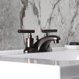 Manhattan Two-Handle 3-Hole Deck Mount 4" Centerset Bathroom Faucet with Pop-Up Drain