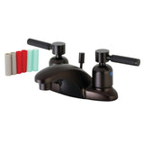 Kaiser Double-Handle 3-Hole Deck Mount 4-Inch Centerset Bathroom Faucet with Pop-Up Drain