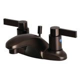 NuvoFusion Double-Handle 3-Hole Deck Mount 4-Inch Centerset Bathroom Faucet with Pop-Up Drain