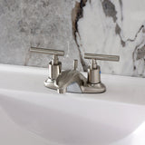 Manhattan Double-Handle 3-Hole Deck Mount 4-Inch Centerset Bathroom Faucet with Pop-Up Drain