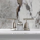 Manhattan Double-Handle 3-Hole Deck Mount 4-Inch Centerset Bathroom Faucet with Pop-Up Drain