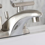 Manhattan Double-Handle 3-Hole Deck Mount 4-Inch Centerset Bathroom Faucet with Pop-Up Drain