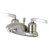 Centurion Double-Handle 3-Hole Deck Mount 4-Inch Centerset Bathroom Faucet with Pop-Up Drain