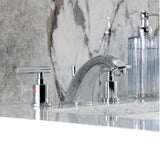 Manhattan Two-Handle 3-Hole Deck Mount Widespread Bathroom Faucet with Retail Pop-Up Drain