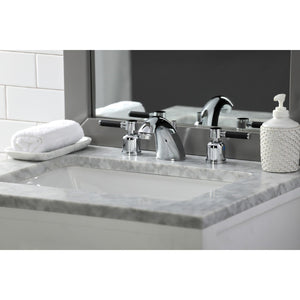 Kaiser Two-Handle 3-Hole Deck Mount Widespread Bathroom Faucet with Retail Pop-Up Drain