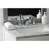 Concord Two-Handle 3-Hole Deck Mount Widespread Bathroom Faucet with Retail Pop-Up Drain