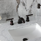 Manhattan Two-Handle 3-Hole Deck Mount Widespread Bathroom Faucet with Retail Pop-Up Drain