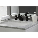 Paris Two-Handle 3-Hole Deck Mount Widespread Bathroom Faucet with Retail Pop-Up Drain