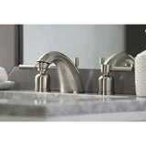 Concord Two-Handle 3-Hole Deck Mount Widespread Bathroom Faucet with Retail Pop-Up Drain