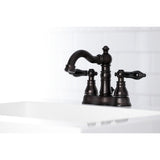 Duchess Double-Handle 3-Hole Deck Mount 4-Inch Centerset Bathroom Faucet with Brass Pop-Up