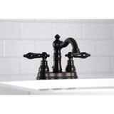 Duchess Double-Handle 3-Hole Deck Mount 4-Inch Centerset Bathroom Faucet with Brass Pop-Up