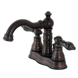 Duchess Double-Handle 3-Hole Deck Mount 4-Inch Centerset Bathroom Faucet with Brass Pop-Up