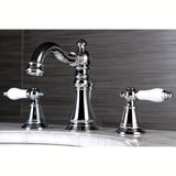 English Classic Two-Handle 3-Hole Deck Mount Widespread Bathroom Faucet with Retail Pop-Up Drain