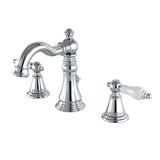 English Classic Two-Handle 3-Hole Deck Mount Widespread Bathroom Faucet with Retail Pop-Up Drain