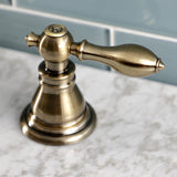 American Classic Two-Handle 3-Hole Deck Mount Widespread Bathroom Faucet with Brass Pop-Up Drain