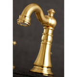 American Classic Two-Handle 3-Hole Deck Mount Widespread Bathroom Faucet with Brass Pop-Up Drain