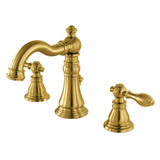 American Classic Two-Handle 3-Hole Deck Mount Widespread Bathroom Faucet with Brass Pop-Up Drain