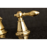 English Classic Two-Handle 3-Hole Deck Mount Widespread Bathroom Faucet with Brass Pop-Up Drain