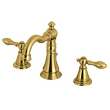 English Classic Two-Handle 3-Hole Deck Mount Widespread Bathroom Faucet with Brass Pop-Up Drain