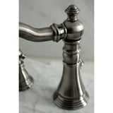 American Patriot Two-Handle 3-Hole Deck Mount Widespread Bathroom Faucet with Brass Pop-Up Drain