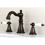 English Classic Two-Handle 3-Hole Deck Mount Widespread Bathroom Faucet with Retail Pop-Up Drain