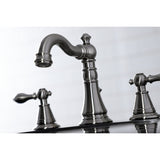 English Classic Two-Handle 3-Hole Deck Mount Widespread Bathroom Faucet with Retail Pop-Up Drain