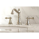 English Classic Two-Handle 3-Hole Deck Mount Widespread Bathroom Faucet with Brass Pop-Up Drain