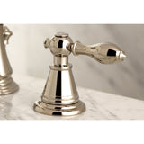 English Classic Two-Handle 3-Hole Deck Mount Widespread Bathroom Faucet with Brass Pop-Up Drain