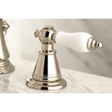 English Classic Two-Handle 3-Hole Deck Mount Widespread Bathroom Faucet with Brass Pop-Up Drain