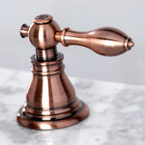 American Classic Two-Handle 3-Hole Deck Mount Widespread Bathroom Faucet with Brass Pop-Up Drain