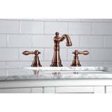 American Classic Two-Handle 3-Hole Deck Mount Widespread Bathroom Faucet with Brass Pop-Up Drain