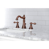 American Classic Two-Handle 3-Hole Deck Mount Widespread Bathroom Faucet with Brass Pop-Up Drain