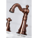 American Classic Two-Handle 3-Hole Deck Mount Widespread Bathroom Faucet with Brass Pop-Up Drain