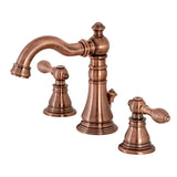 American Classic Two-Handle 3-Hole Deck Mount Widespread Bathroom Faucet with Brass Pop-Up Drain