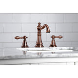 English Classic Two-Handle 3-Hole Deck Mount Widespread Bathroom Faucet with Brass Pop-Up Drain