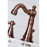 English Classic Two-Handle 3-Hole Deck Mount Widespread Bathroom Faucet with Brass Pop-Up Drain