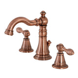 English Classic Two-Handle 3-Hole Deck Mount Widespread Bathroom Faucet with Brass Pop-Up Drain