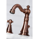 English Classic Two-Handle 3-Hole Deck Mount Widespread Bathroom Faucet with Brass Pop-Up Drain