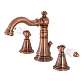 English Classic Two-Handle 3-Hole Deck Mount Widespread Bathroom Faucet with Brass Pop-Up Drain