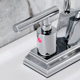 Manhattan Double-Handle 3-Hole Deck Mount 4-Inch Centerset Bathroom Faucet with Pop-Up Drain