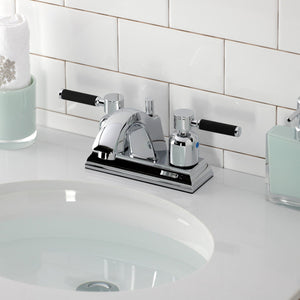 Kaiser Double-Handle 3-Hole Deck Mount 4-Inch Centerset Bathroom Faucet with Pop-Up Drain