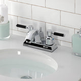 Kaiser Double-Handle 3-Hole Deck Mount 4-Inch Centerset Bathroom Faucet with Pop-Up Drain