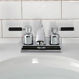 Kaiser Double-Handle 3-Hole Deck Mount 4-Inch Centerset Bathroom Faucet with Pop-Up Drain