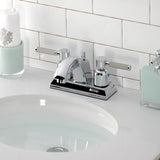 Kaiser Double-Handle 3-Hole Deck Mount 4-Inch Centerset Bathroom Faucet with Pop-Up Drain