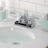 Centurion Double-Handle 3-Hole Deck Mount 4-Inch Centerset Bathroom Faucet with Pop-Up Drain