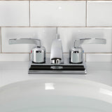 Centurion Double-Handle 3-Hole Deck Mount 4-Inch Centerset Bathroom Faucet with Pop-Up Drain