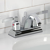 Centurion Double-Handle 3-Hole Deck Mount 4-Inch Centerset Bathroom Faucet with Pop-Up Drain