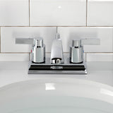 NuvoFusion Double-Handle 3-Hole Deck Mount 4-Inch Centerset Bathroom Faucet with Pop-Up Drain