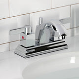 Meridian Double-Handle 3-Hole Deck Mount 4-Inch Centerset Bathroom Faucet with Pop-Up Drain