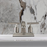 Manhattan Double-Handle 3-Hole Deck Mount 4-Inch Centerset Bathroom Faucet with Pop-Up Drain